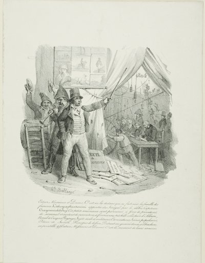 Dámy a pánové, pojďte dál, uvnitř uvidíte slavnou litografii rodinyantoccini... Frontispis "Alba z roku 1824" od Hippolyte Bellange