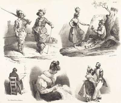 Pět vinět od Hippolyte Bellange