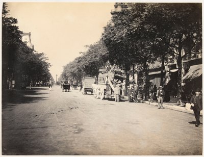 Omnibus na bulváru v Paříži, kolem roku 1890 (černobílá fotografie) od Hippolyte Blancard