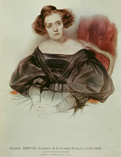 Marie Dorval (1798-1849) v kostýmu, 1831 (wc na papíře) od Hippolyte Delaroche