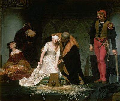 Poprava Lady Jane Grey, 1833 od Hippolyte Delaroche