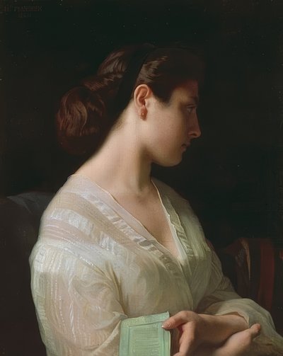 Mädchenportrait (Studie mladé dívky známé jako řecká dívka). 1863 od Hippolyte Flandrin