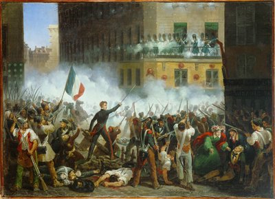 Bitva v Rue De Rohan ... (olej na plátně) od Hippolyte Lecomte