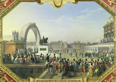 Znovuzřízení sochy Jindřicha IV. (1553-1610) na Pont Neuf, 25. srpna 1818 od Hippolyte Lecomte