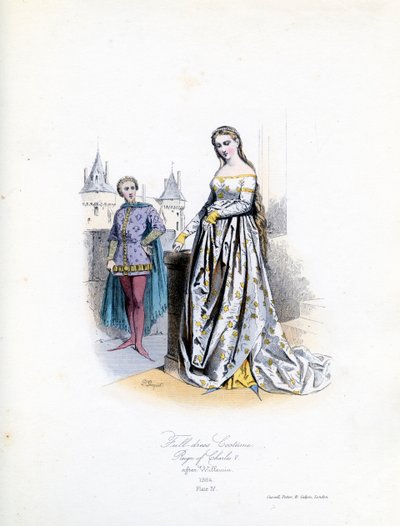 Ušlechtilá žena v plných šatech od Hippolyte Louis and Polydore Pauquet