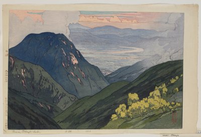 Z Daitenjodake, ze série, Dvanáct scén v japonských Alpách, éra Taisho od Hiroshi Yoshida