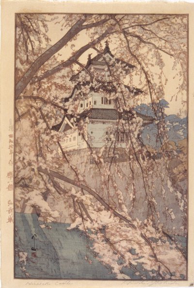 Hrad Hirosaki (barevný dřevořez) od Hiroshi Yoshida