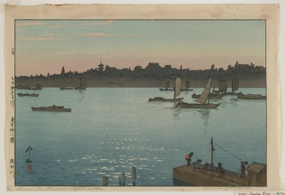 Řeka Sumida – Odpoledne, ze série, Dvanáct scén Tokia, éra Taisho od Hiroshi Yoshida