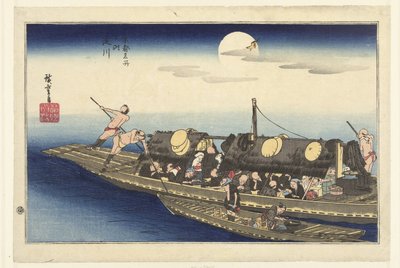 Deyodorier Yodogawa Pod m de paa ts deset v Kjótu Kyoto Meisho no Uchi od Hiroshige (I) , Utagawa