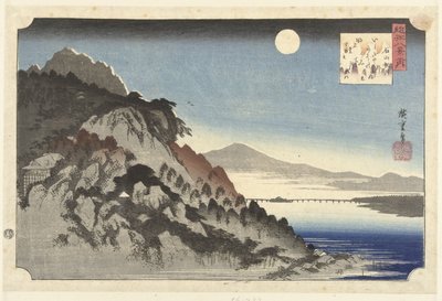 Podzimní měsíc v Ishiyama Ishiyama no Shugetsu (název na objektu) Osm pohledů na provincii Omi (název série) omi hakkei od Hiroshige (I) , Utagawa