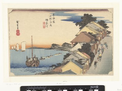 Kanagawa, bergopwaarts Kanagawa, dai no kei (název na objektu) De 53 stanic van de Tokaido (název série) Tokaido gojusan tsugi no uchi (název série na objektu) od Hiroshige (I) , Utagawa