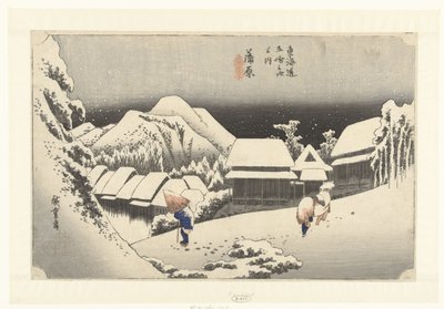Kambara, Awon ds Hey w Kanbara, Yoru no Yuki 53 s tokaido gojusan další dům od Hiroshige (I) , Utagawa