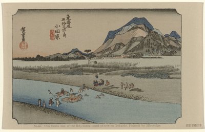 Odawara Č. 10. Obawara: jedno z padesáti tří známých míst na Tokaidu. Maloval Hiroshige (název na objektu) De Tôkaidô van Hiroshige (název série) Hiroshige no fude Tôkaidô (název série na objektu) od Hiroshige (I) , Utagawa