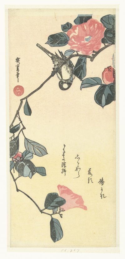 Pták a kamélie od Hiroshige (I) , Utagawa