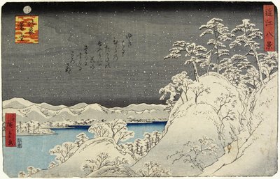 Večerní sníh na hoře Hira, leden 1859 od Hiroshige II