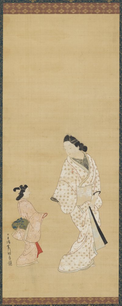 Yujo a dívka, 1688-1697. od Hishikawa Morofusa