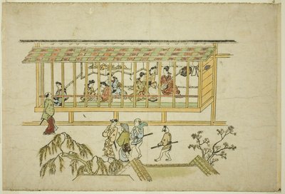 Dům kurtizán, ze série "Vzhled Yoshiwary (Yoshiwara no tei)" od Hishikawa Moronobu