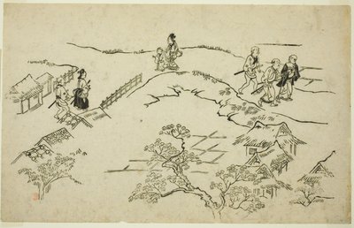 Emon Hill, ze série "Vzhled Yoshiwary (Yoshiwara no tei)" od Hishikawa Moronobu