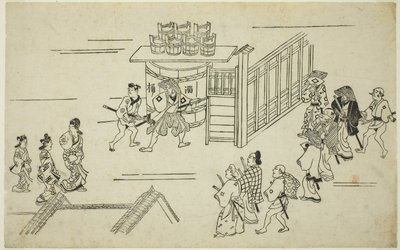 Vstup do Ageyacho, z ``Tee Apperanse Of Yoshiwara (Yoshiwara no Tei)