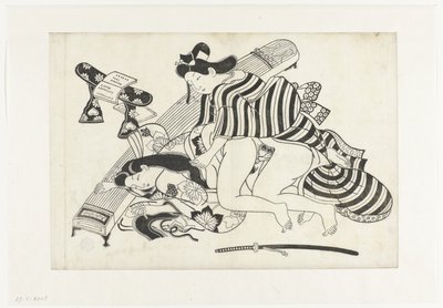 Erotická show od Hishikawa Moroshige (attributed to)