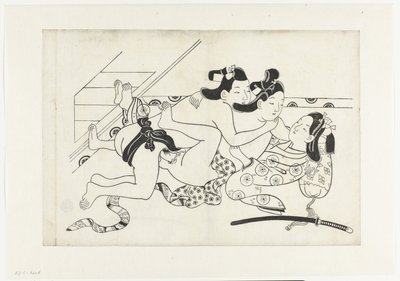 Erotická show od Hishikawa Moroshige (attributed to)