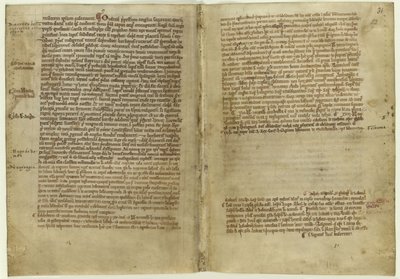 Veršovaný popis Magna Carta v Kronice opatství Melrose, 70. léta 13. století od Historical Document