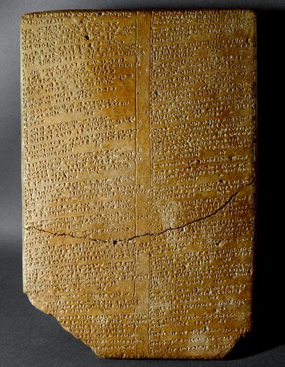 Chetitská civilizace: klínopisná tabulka přepisující rituál Amihatny, velekněze božského Ishara, z místa Hattusa (dnešní Bogazkoi) 1650-1200 př.nl. Istanbulské archeologické muzeum od Hittite