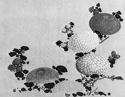 Chryzantémy, 19. století. od Hokusai School.
