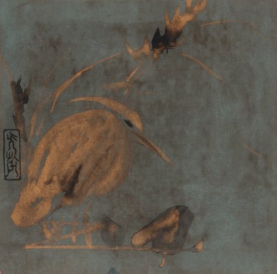 Volavka a rákos, období Edo, začátek 17. století. od Hon