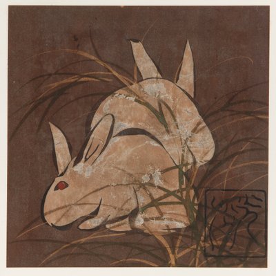 Králíci a trávy, období Edo, konec 16.-začátek 17. století. od Hon