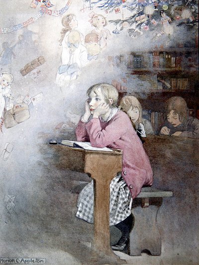 Sny o Vánocích (akvarel na papíře) od Honor Charlotte Appleton