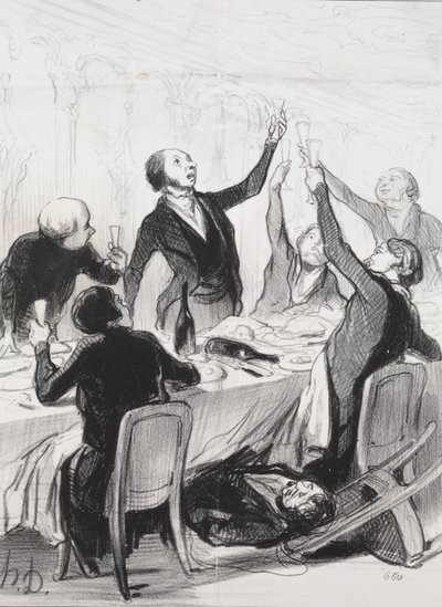 43. přípitek...společnosti střídmosti od Honoré Daumier