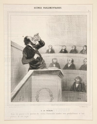 Na tribuně: Než přejdeme k otázce cukrů od Honoré Daumier