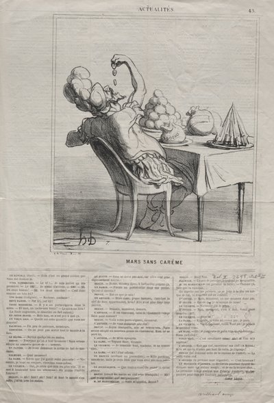 Aktuality č. 43: Pochod bez postní doby, 1869. od Honoré Daumier
