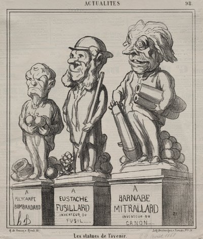 Aktuality deska 98: Sochy budoucnosti, 1868. od Honoré Daumier