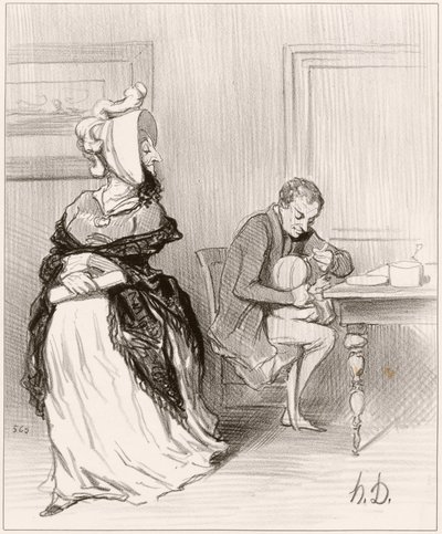 Sbohem, má drahá, jdu ke svým vydavatelům... od Honoré Daumier