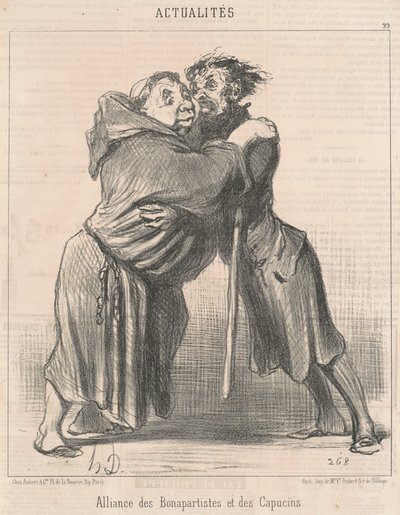 Aliance bonapartistů a kapucínů od Honoré Daumier