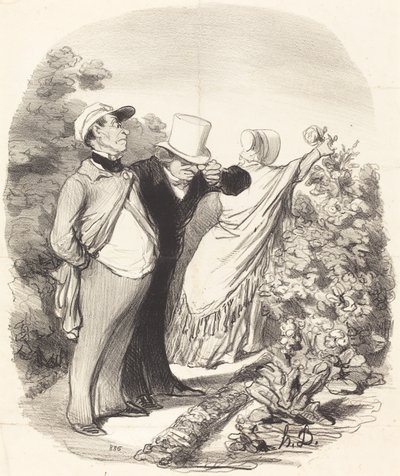 Pojď!...tady pro mě sbírá růži... od Honoré Daumier