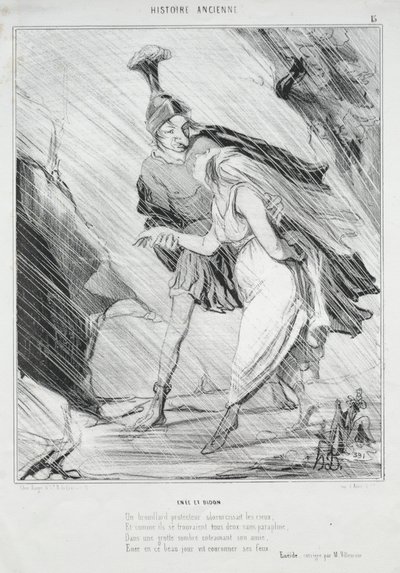 Starověká historie (deska 15): Aeneas a Dido od Honoré Daumier