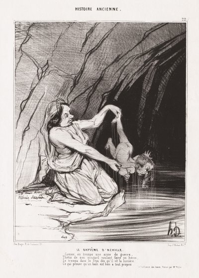 Dějiny starověku: Pl. 22, Achilleův křest . od Honoré Daumier