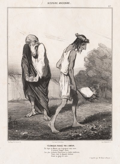 Starověká historie: Pl. 27, Telemachus zpustošený láskou od Honoré Daumier
