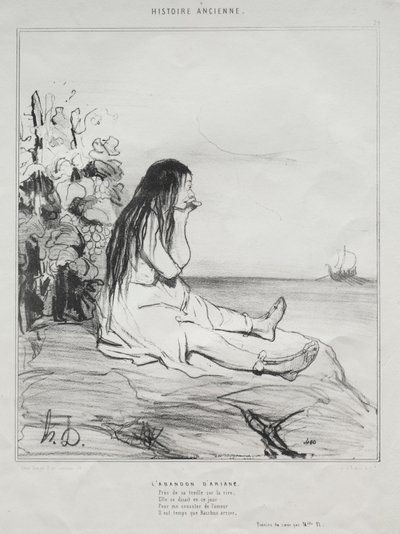 Starověká historie, deska 24: Opuštění Ariadny, 4. září 1842. od Honoré Daumier