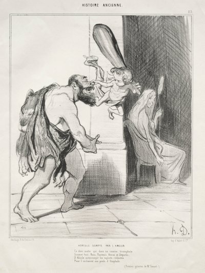 Starověká historie, deska 25: Hercules podrobený Cupidem, 18. září 1842. od Honoré Daumier