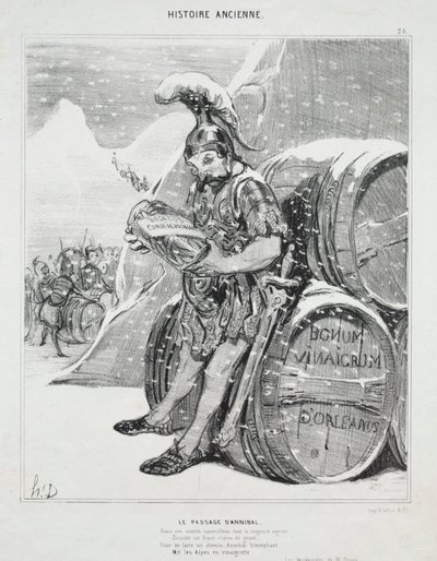 Starověká historie, deska 28: Průchod Hannibala, 6. října 1842. od Honoré Daumier