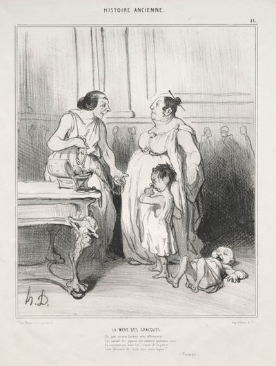 Starověká historie, deska 46: Matka Gracchi, 1842. od Honoré Daumier