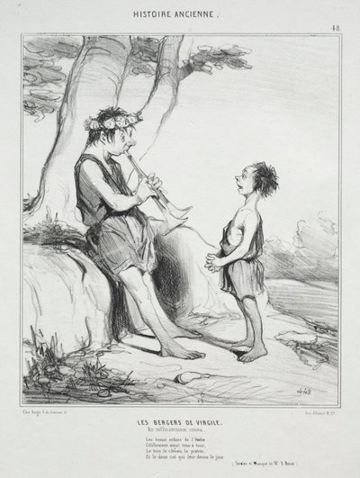 Starověká historie, deska 48: The Shepherds of Virgil, 31. prosince 1842. od Honoré Daumier