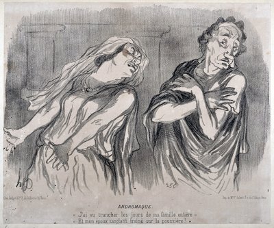Andromacká rytina od Honore Daumiera (1808-1879) v „Le Charivari““. Palais Longchamp, Muzeum výtvarného umění v Marseille. od Honoré Daumier