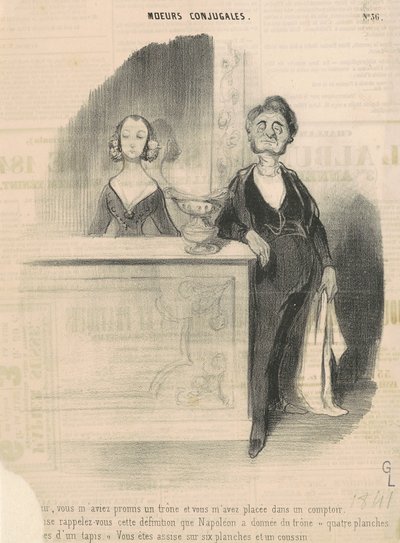 Arthure, slíbil jsi mi trůn... od Honoré Daumier