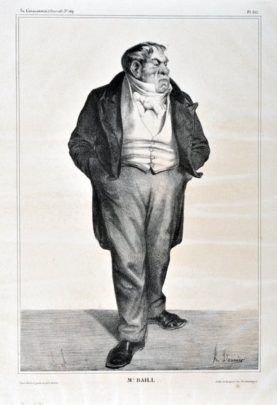Umělecké dílo Honore Daumiera (1808-1879). Charivari pochází z roku 1833: Serie Celebrites de la caricature “” Pan Baill...”” MUZEUM VÝTVARNÝCH UMĚNÍ - PALACE LONGCHAMP, MARSEILLE od Honoré Daumier