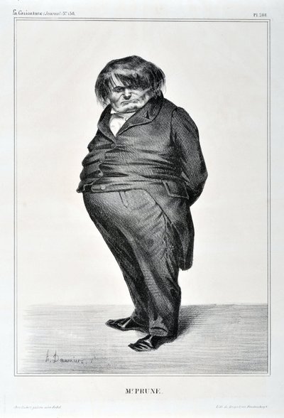Umělecké dílo Honore Daumiera (1808-1879). Charivari pochází z roku 1833: Serie Celebrites de la Caricature “” M. Plum”” MUZEUM VÝTVARNÉHO UMĚNÍ - PALAIS LONGCHAMP, MARSEILLE od Honoré Daumier
